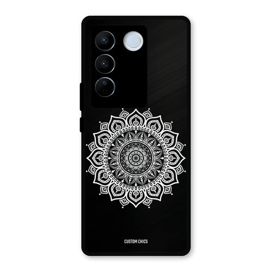 White Mandala Art Vivo V27 Pro Mobile Back Cover - Aesthetic PrintShield Case