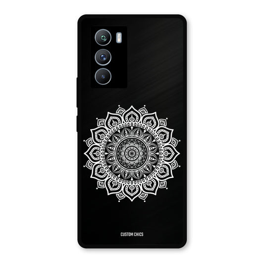 White Mandala Art iQOO 9SE Mobile Back Cover - Aesthetic PrintShield Case