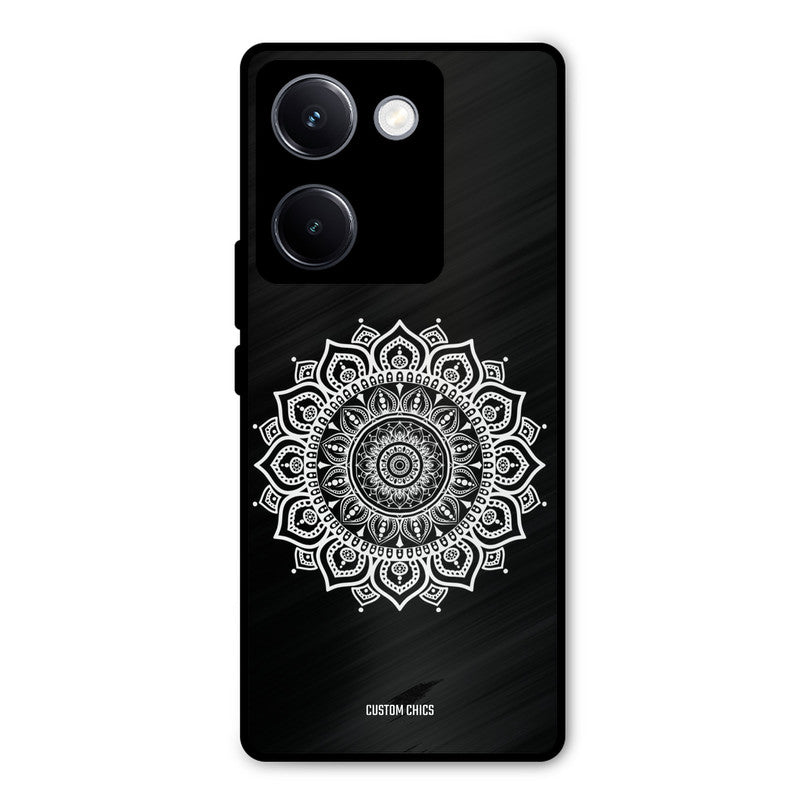 White Mandala Art Vivo Y300 Plus Mobile Back Cover - Aesthetic PrintShield Case