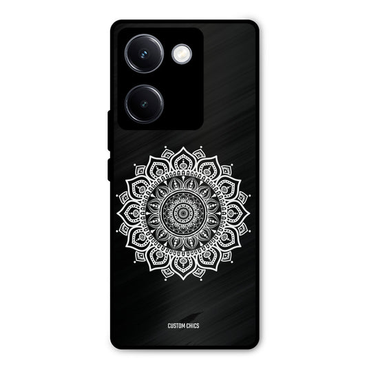 White Mandala Art Vivo Y300 Plus Mobile Back Cover - Aesthetic PrintShield Case