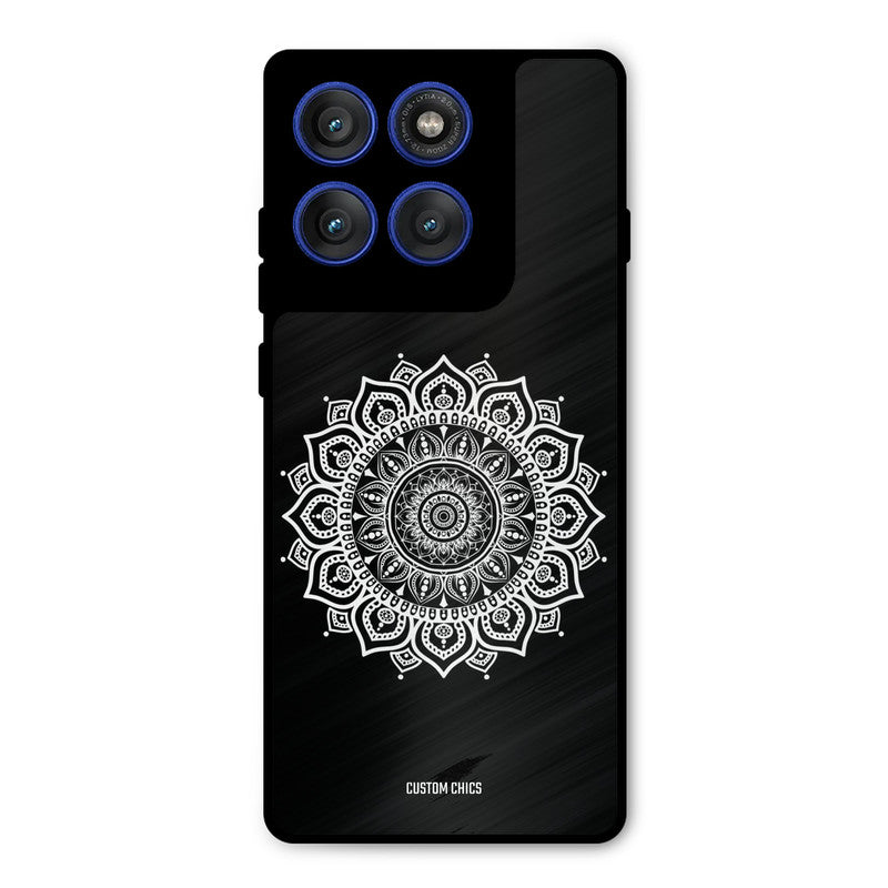 White Mandala Art Motorola Edge 60 Pro Mobile Back Cover - Aesthetic PrintShield Case