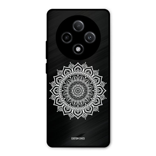 White Mandala Art Oppo F27 Pro Plus 5G Mobile Back Cover - Aesthetic PrintShield Case