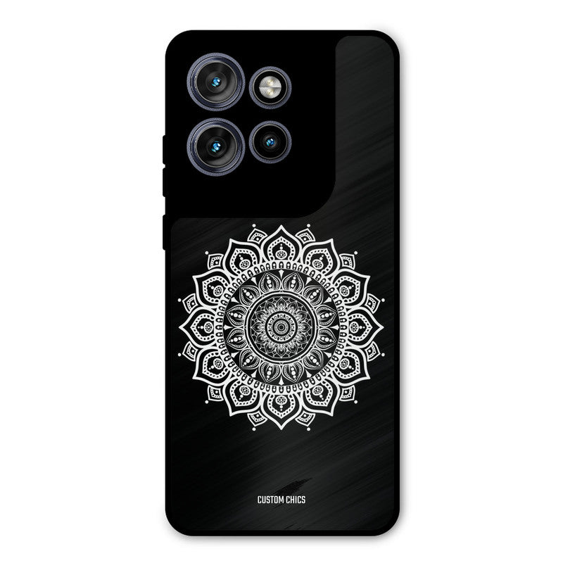 White Mandala Art Motorola Edge 50 Neo Mobile Back Cover - Aesthetic PrintShield Case