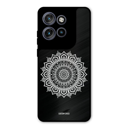 White Mandala Art Motorola Edge 50 Neo Mobile Back Cover - Aesthetic PrintShield Case