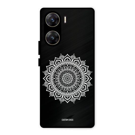 White Mandala Art Vivo V29e Mobile Back Cover - Aesthetic PrintShield Case