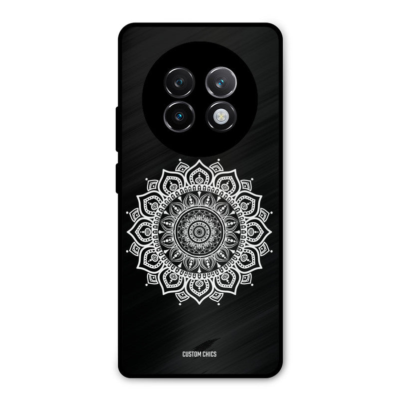 White Mandala Art Realme 13 Plus Mobile Back Cover - Aesthetic PrintShield Case