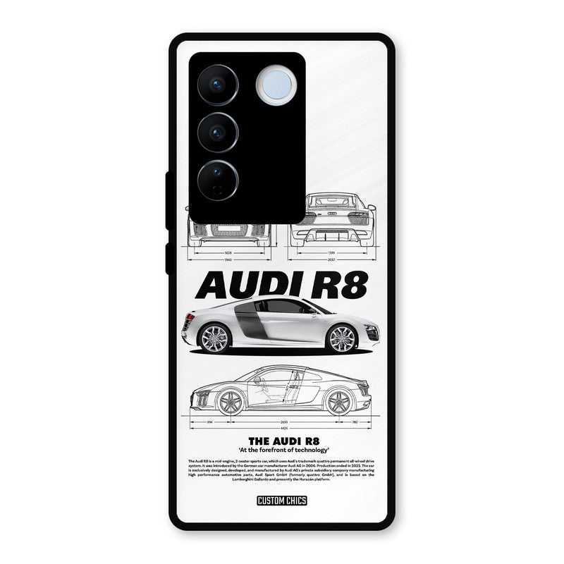 White Supercar Vivo V27 Pro Mobile Back Cover - Car&Bike PrintShield Case