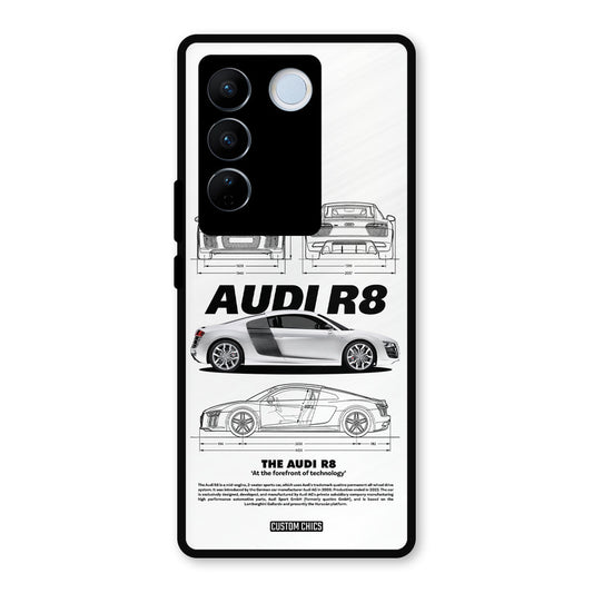 White Supercar Vivo V27 Pro Mobile Back Cover - Car&Bike PrintShield Case