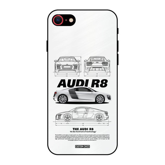 White Supercar iPhone SE 2020 Mobile Back Cover - Car&Bike PrintShield Case