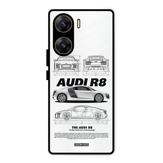 White Supercar Vivo V29e Mobile Back Cover - Car&Bike PrintShield Case