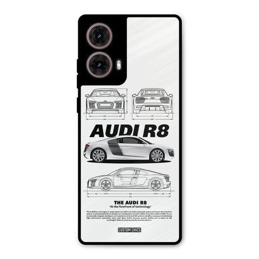 White Supercar Moto G85 Mobile Back Cover - Car&Bike PrintShield Case