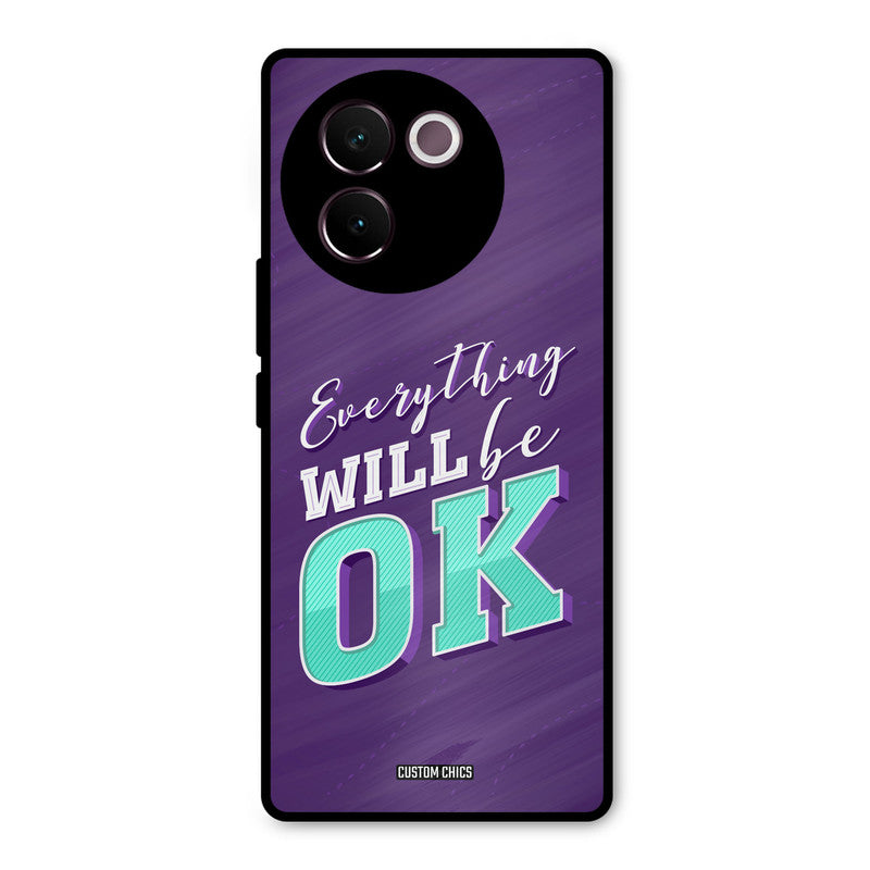 Will Be Ok Vivo V30e Mobile Back Cover - Typography PrintShield Case