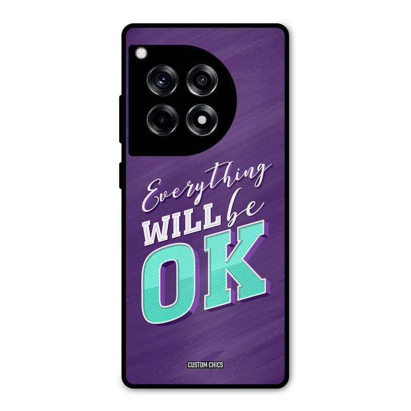 Will Be Ok OnePlus 12R Mobile Back Cover - Typography PrintShield Case