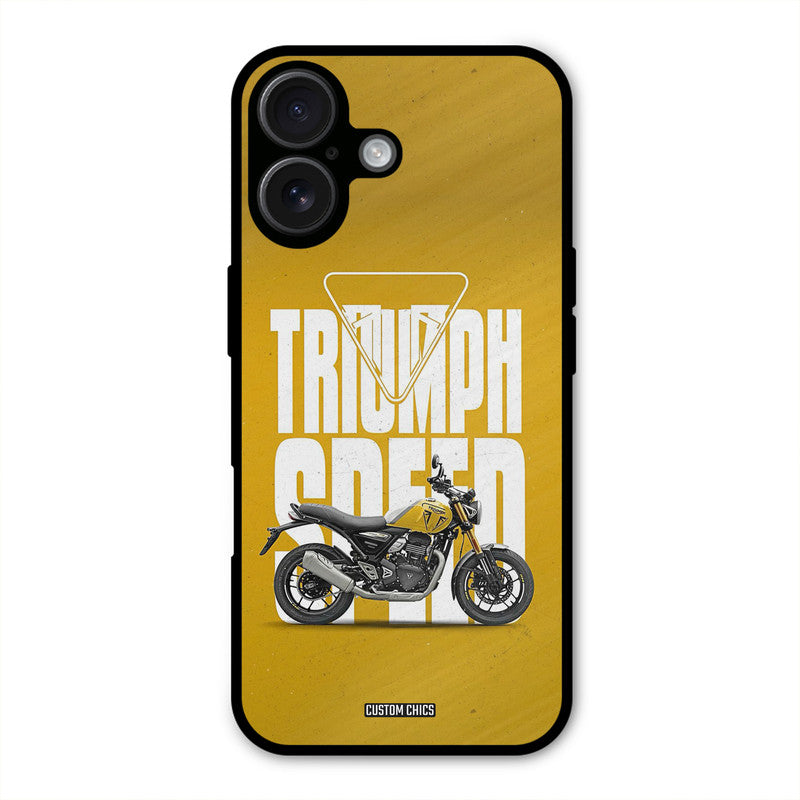 Yellow Cruiser iPhone 16 Mobile Back Cover - Car&Bike PrintShield Case
