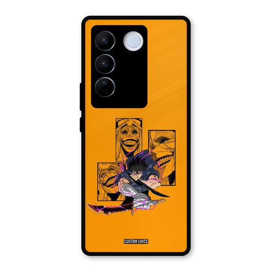 Yellow Jinwoo Vivo V27 Pro Mobile Back Cover - Anime PrintShield Case