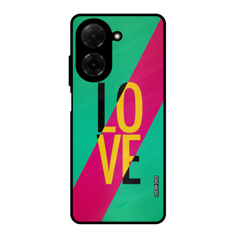 Yellow Love Poco C71 Mobile Back Cover - Cute PrintShield Case