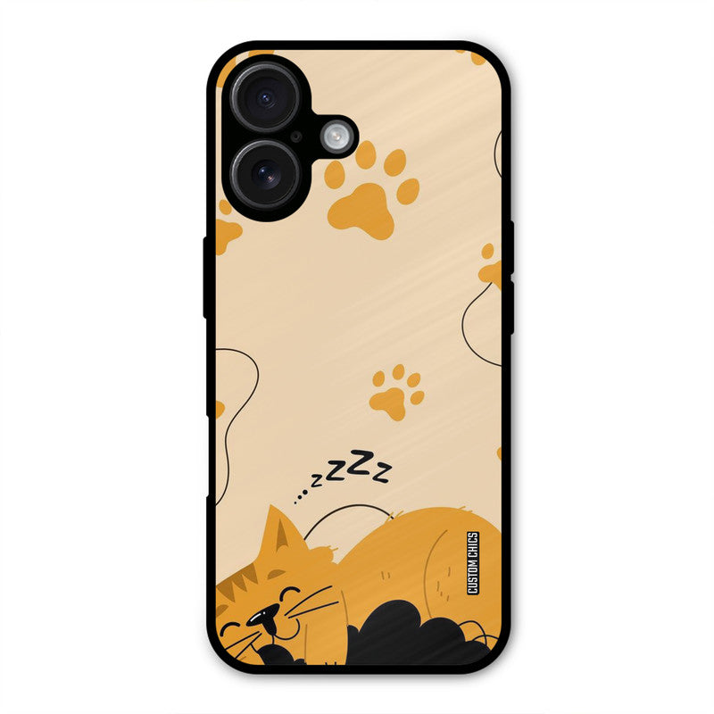 Yellow Paws iPhone 16 Plus Mobile Back Cover - Cute PrintShield Case