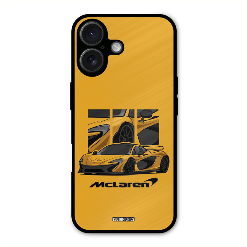 Yellow Super Sportscar iPhone 16 Mobile Back Cover - Car&Bike PrintShield Case