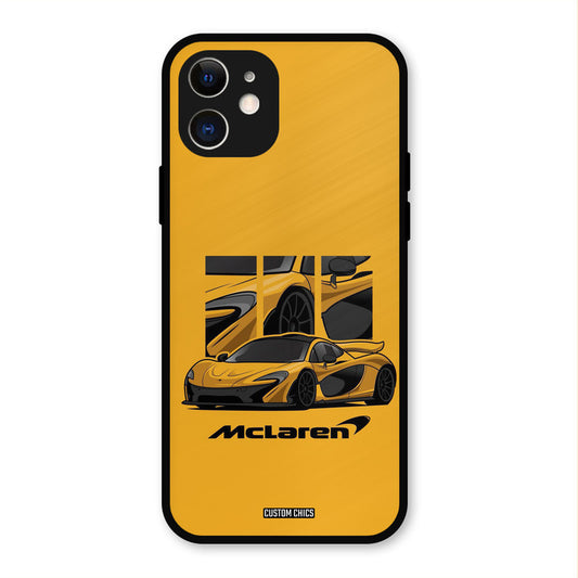 Yellow Super Sportscar iPhone 12 Mobile Back Cover - Car&Bike PrintShield Case