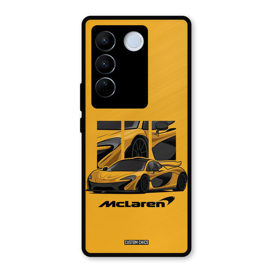 Yellow Super Sportscar Vivo V27 Pro Mobile Back Cover - Car&Bike PrintShield Case