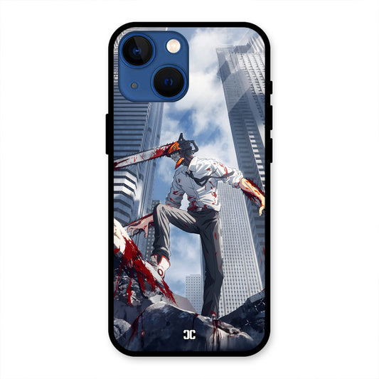 Denji Fighting iPhone 13 Mini Mobile Back Cover - Anime PrintShield Case