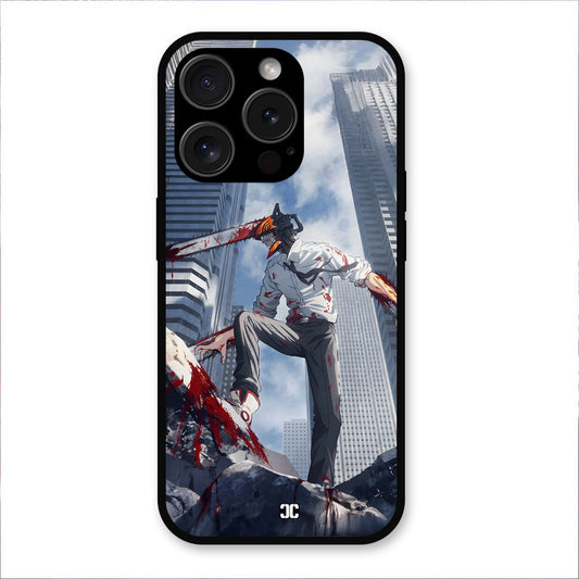 Denji Fighting iPhone 15 Pro Mobile Back Cover - Anime PrintShield Case