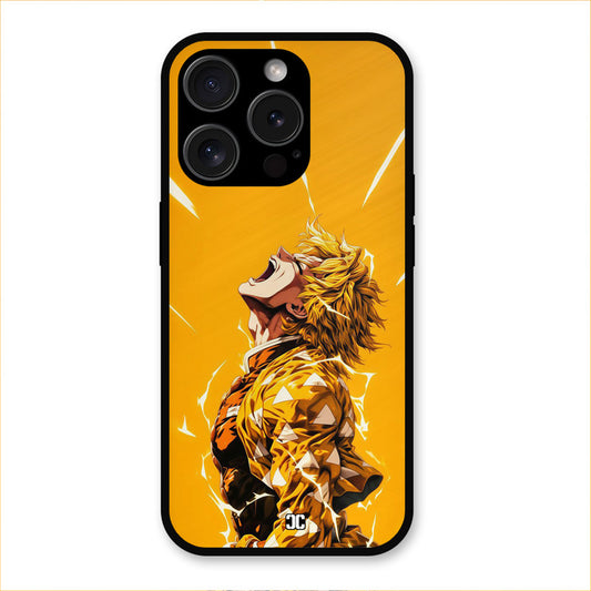 Shouting Zenitsu iPhone 15 Pro Mobile Back Cover - Anime PrintShield Case