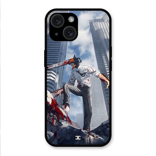 Denji Fighting iPhone 15 Mobile Back Cover - Anime PrintShield Case