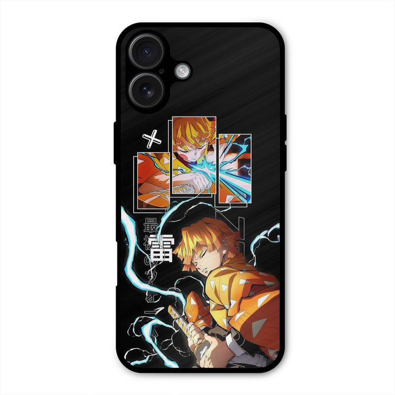 Aggressive Zenitsu iPhone 16 Plus Mobile Back Cover - Anime PrintShield Case