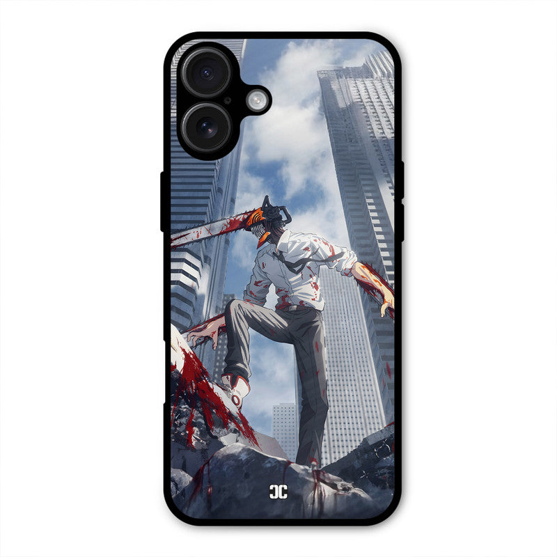 Denji Fighting iPhone 16 Plus Mobile Back Cover - Anime PrintShield Case