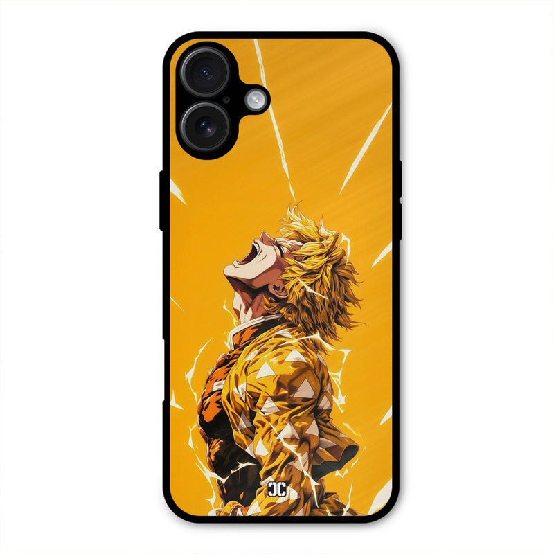 Shouting Zenitsu iPhone 16 Plus Mobile Back Cover - Anime PrintShield Case