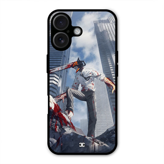 Denji Fighting iPhone 16 Mobile Back Cover - Anime PrintShield Case