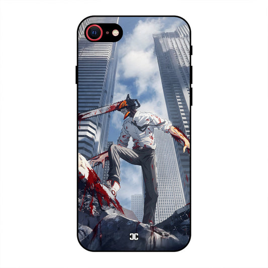 Denji Fighting iPhone SE 2020 Mobile Back Cover - Anime PrintShield Case